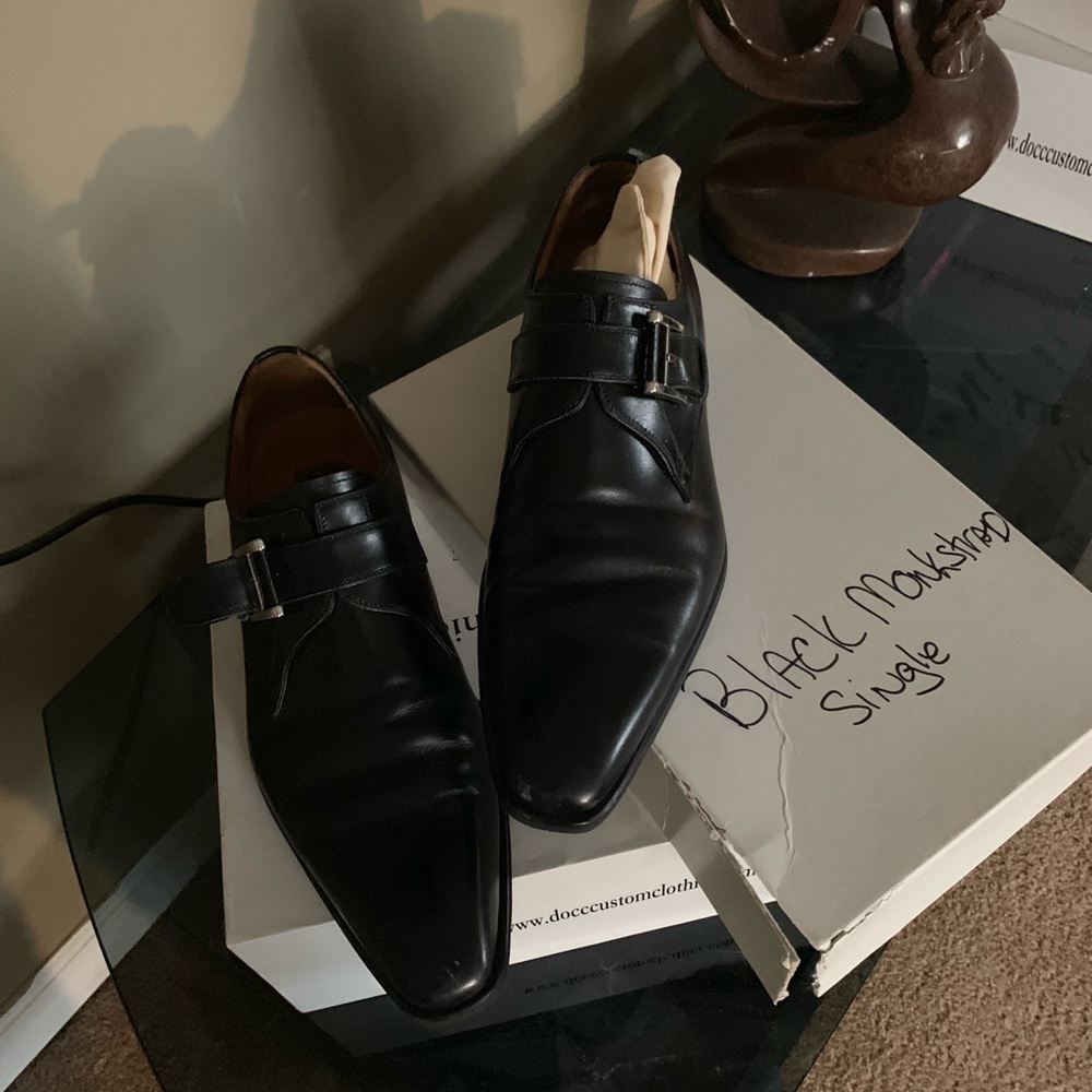Black Monkstrap Single Custom Made Shoes